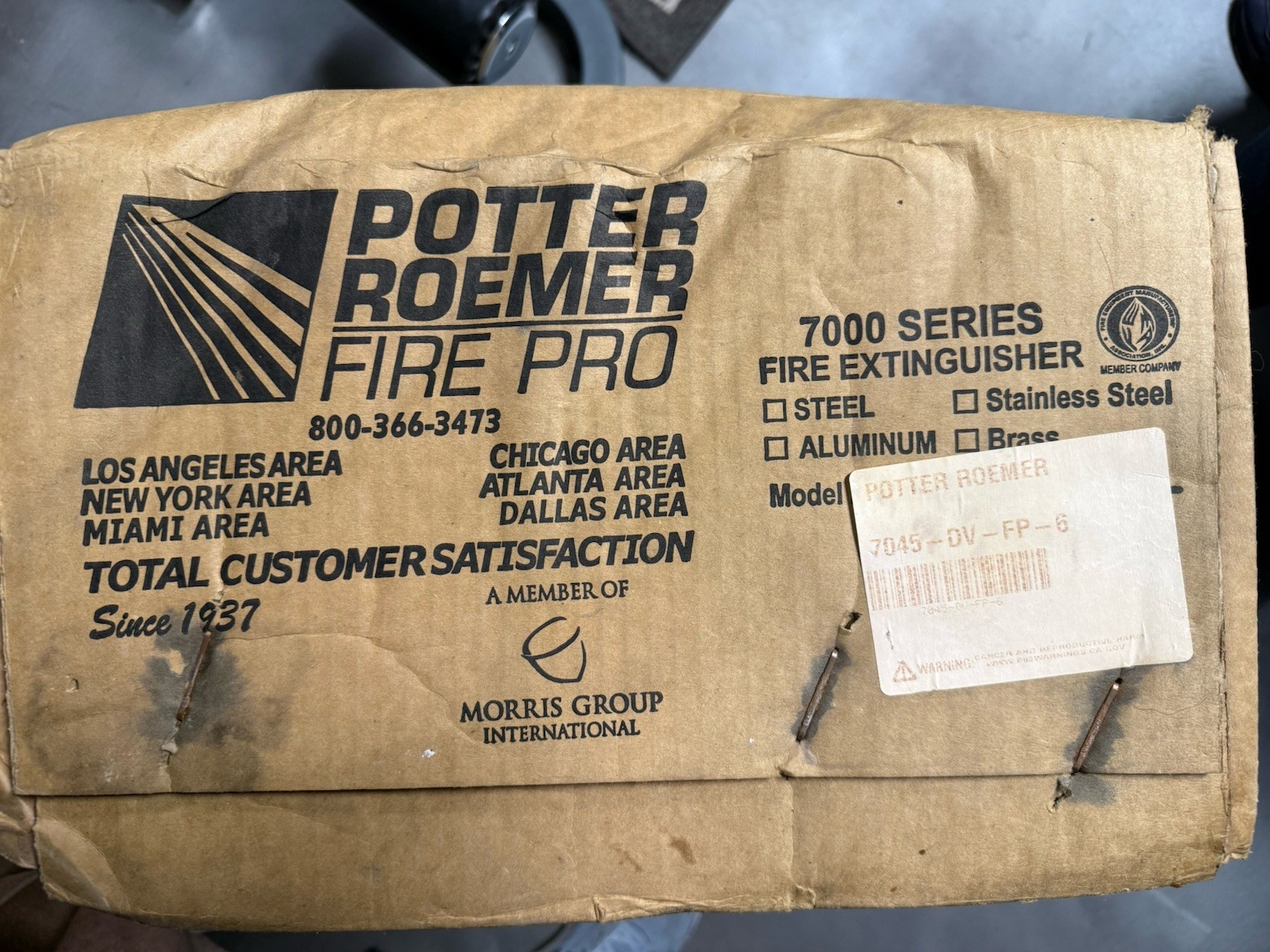 New POTTER ROEMER FIRE PRO 7000 SERIES CABINET 7045-DV-FP-6 anodized aluminum
