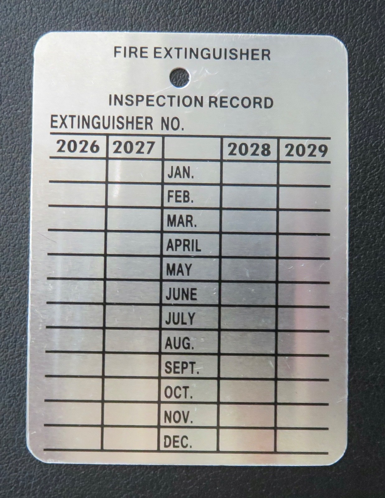 ✅🔥🧯10pcs.-METAL FIRE EXTINGUISHER 4-YEAR INSPECTION TAGS 2026-2027-2028-2029🚒