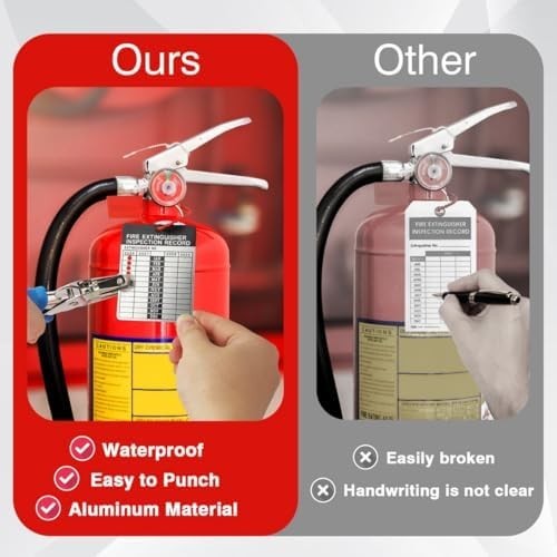 50 Sets 2026–2029 Fire Extinguisher Tags Aluminum Metal 50, 2026-2029