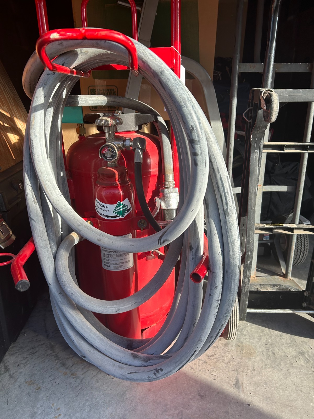 Ansul 150lb ABC fire extinguisher on wheels, with nitrogen – Model CR-1-A-150D