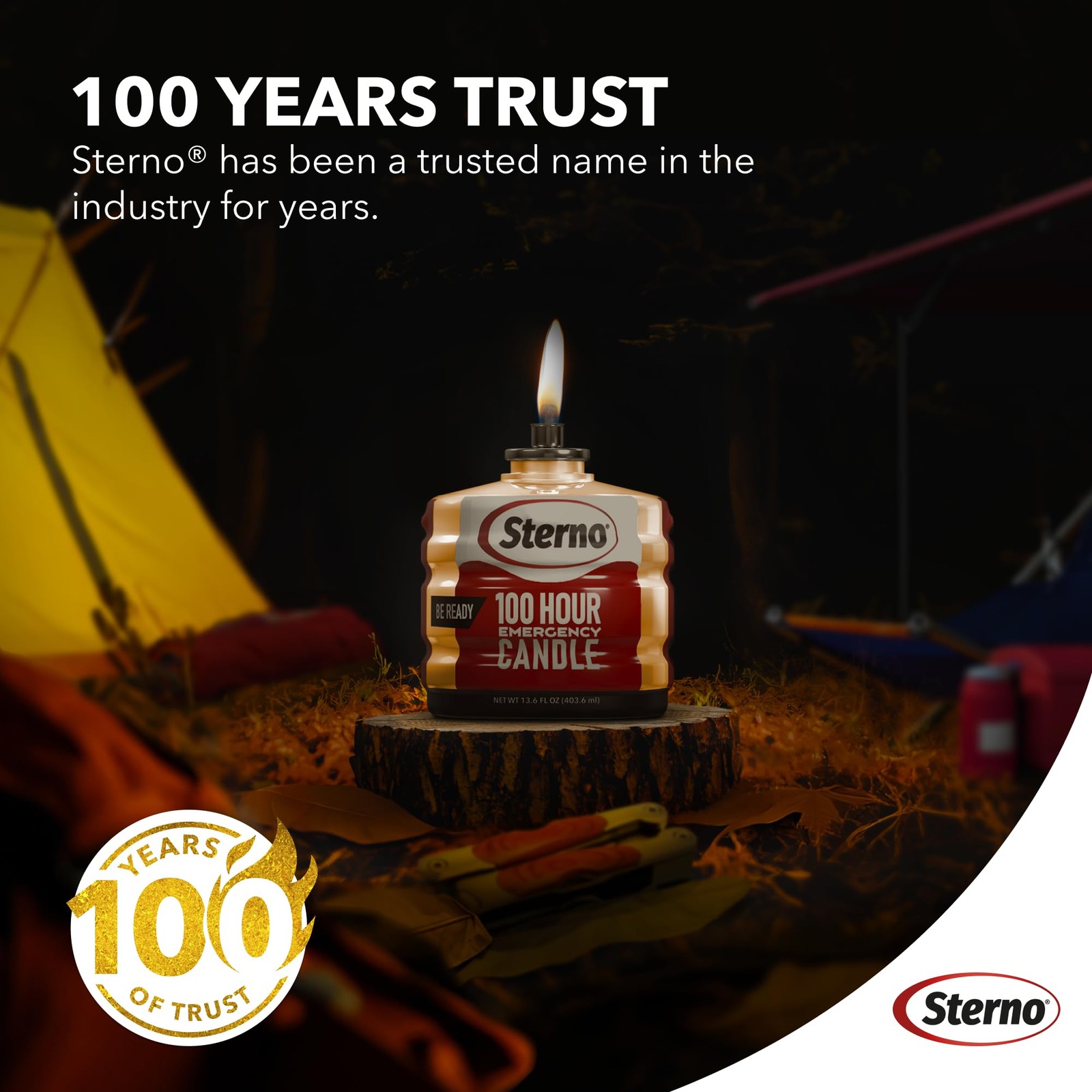 Sterno 100-Hour Emergency Candles – Long Burning Unscented Clear White