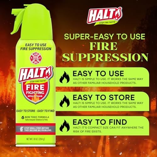 10oz Non-Toxic Fire Safety Spray – PFAS-Free Handheld Suppressor, Portable 2pk f