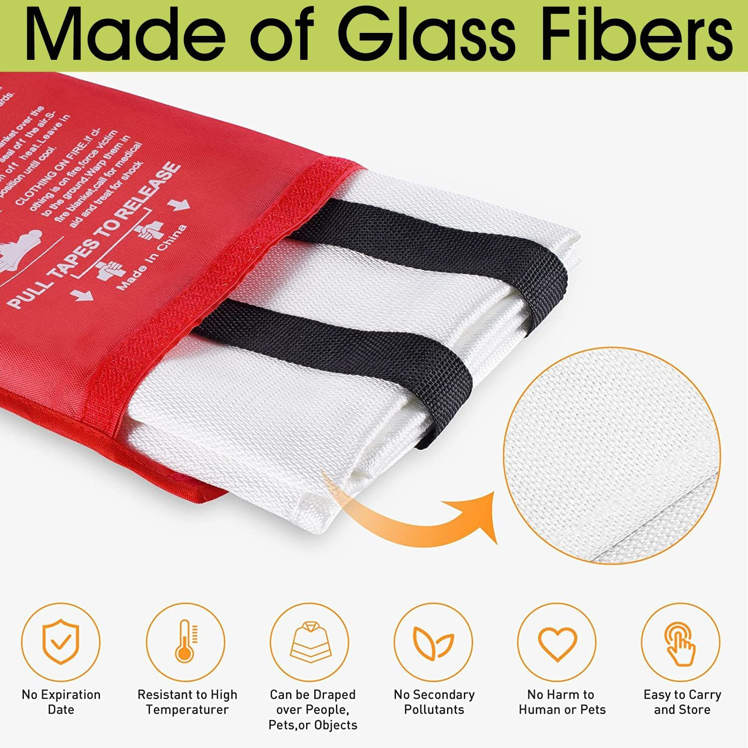 Fire Blanket for Kitchen Home Emergency – Fiberglass Blankets Fire Survival Susp