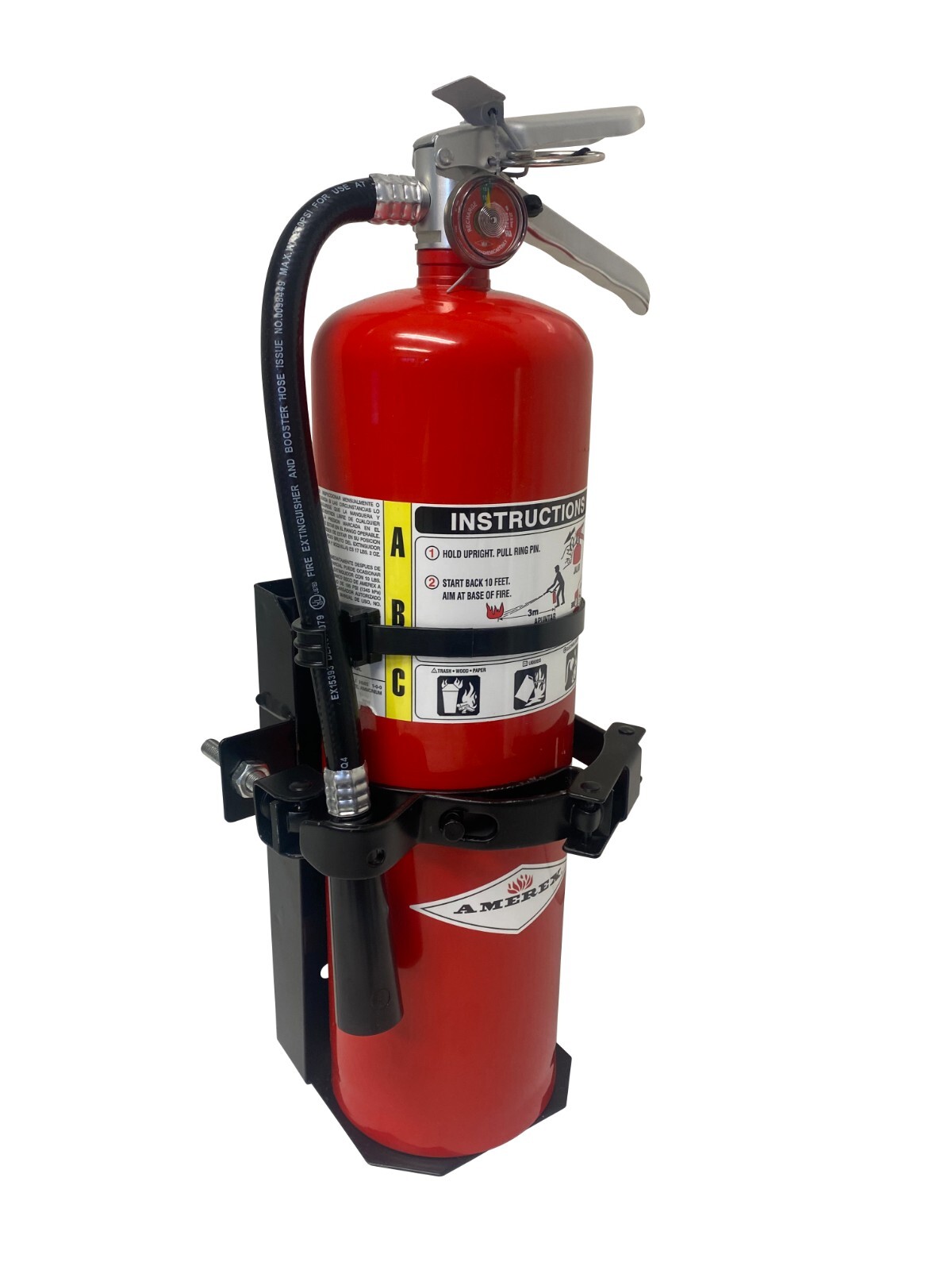 Heavy Duty 10 LB Dry Fire Extinguisher Vehicle Bracket Universal 809 5.25″ dia