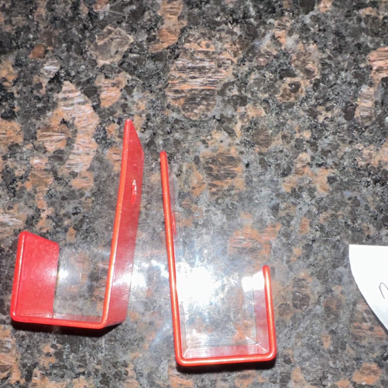 Red Metal Mount Brackets Pair for Fire Extinguisher Hand Rack 2 Inch