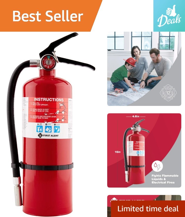 All-Metal, Rated Fire Extinguisher: Rechargeable & Suitable for All Fires