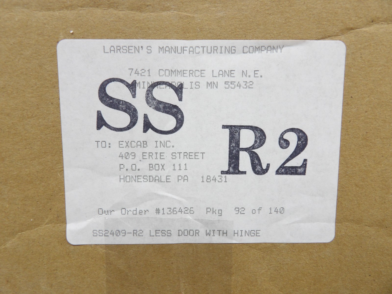 Larsens SS2409-R2 Recessed Stainless Steel Fire Extinguisher Cabinet