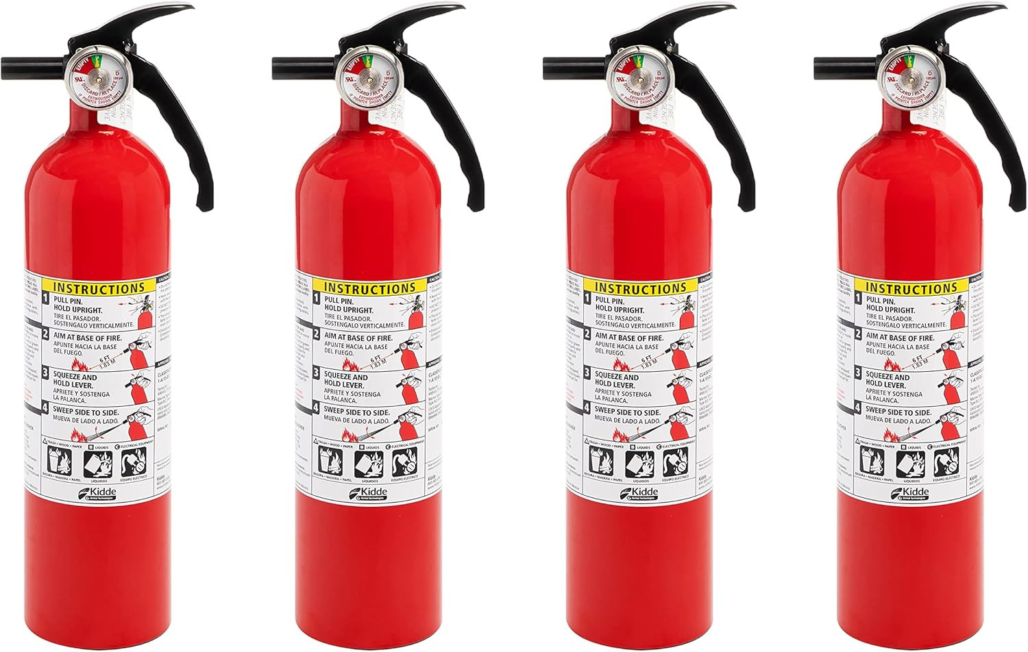 Fire Extinguisher for Home, 1-A:10-B:C, Dry Chemical Extinguisher, Red, Mounting