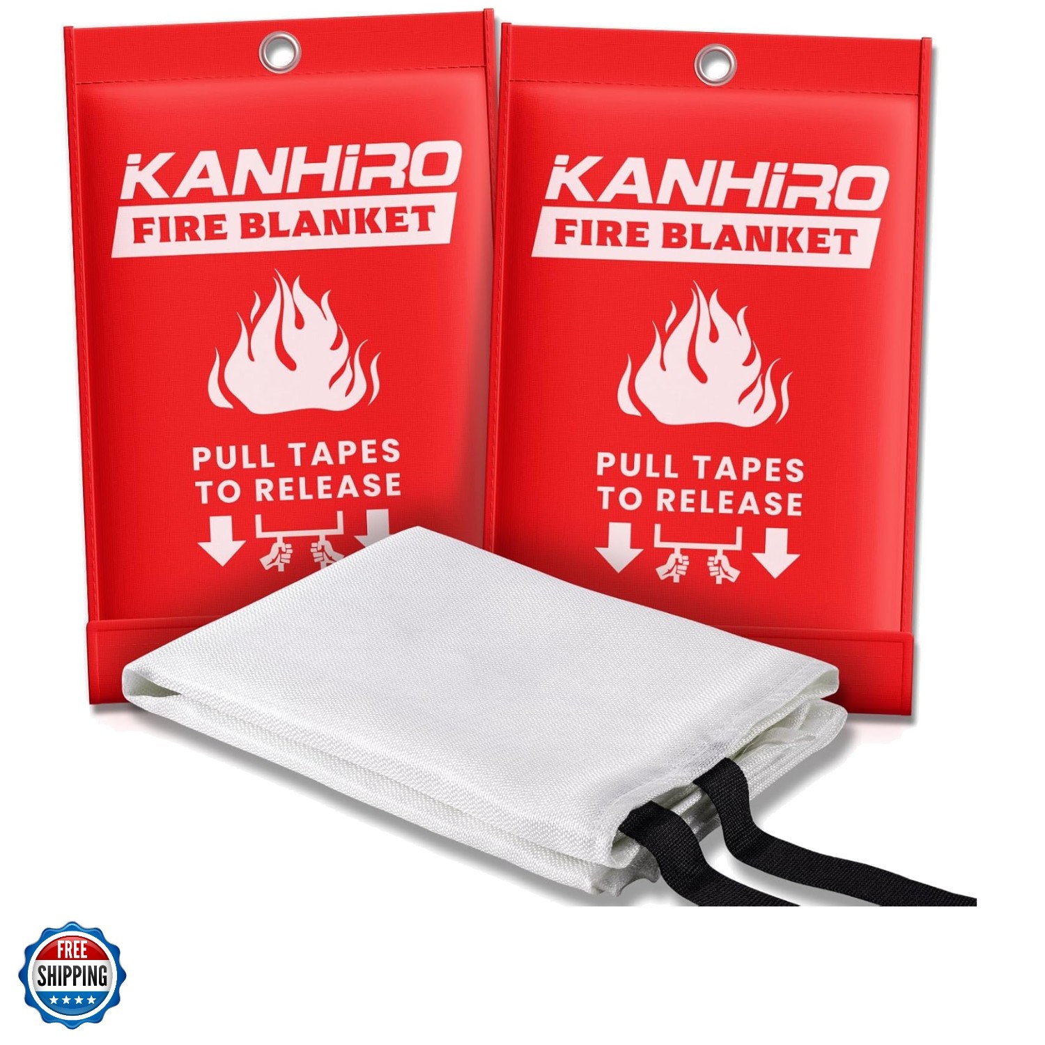 Fire Blanket Emergency for Home Kitchen – Fiberglass Fire Suppression Blanket…