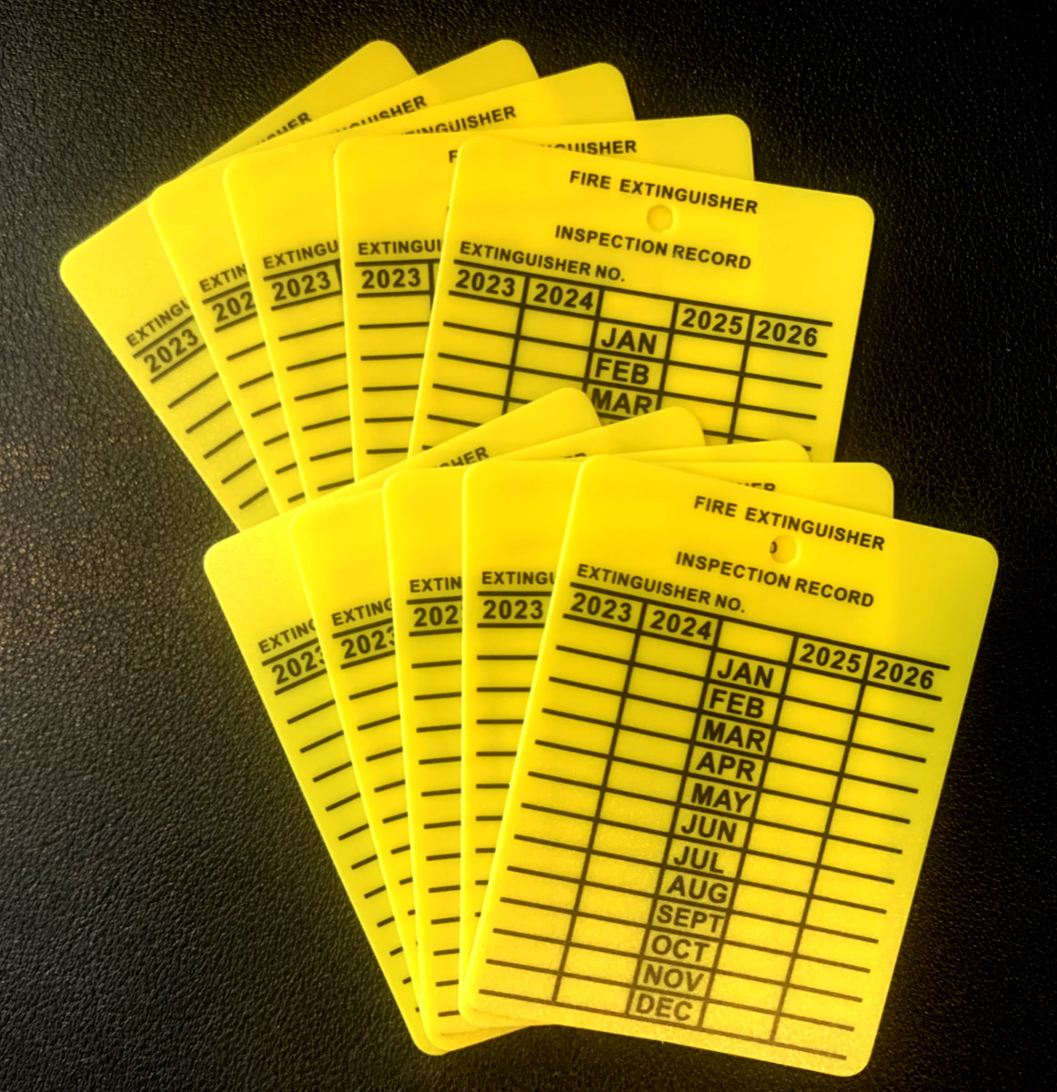 🔥🧯10-PLASTIC FIRE EXTINGUISHER 4-YEAR INSPECTION TAGS 2023-2024-2025-2026🔥🧯