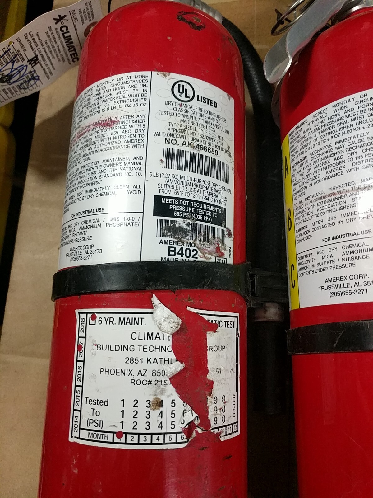 Amerex B500/B402/A500 5lb Multi-Purpose Dry Chemical ABC Class Fire Extinguisher
