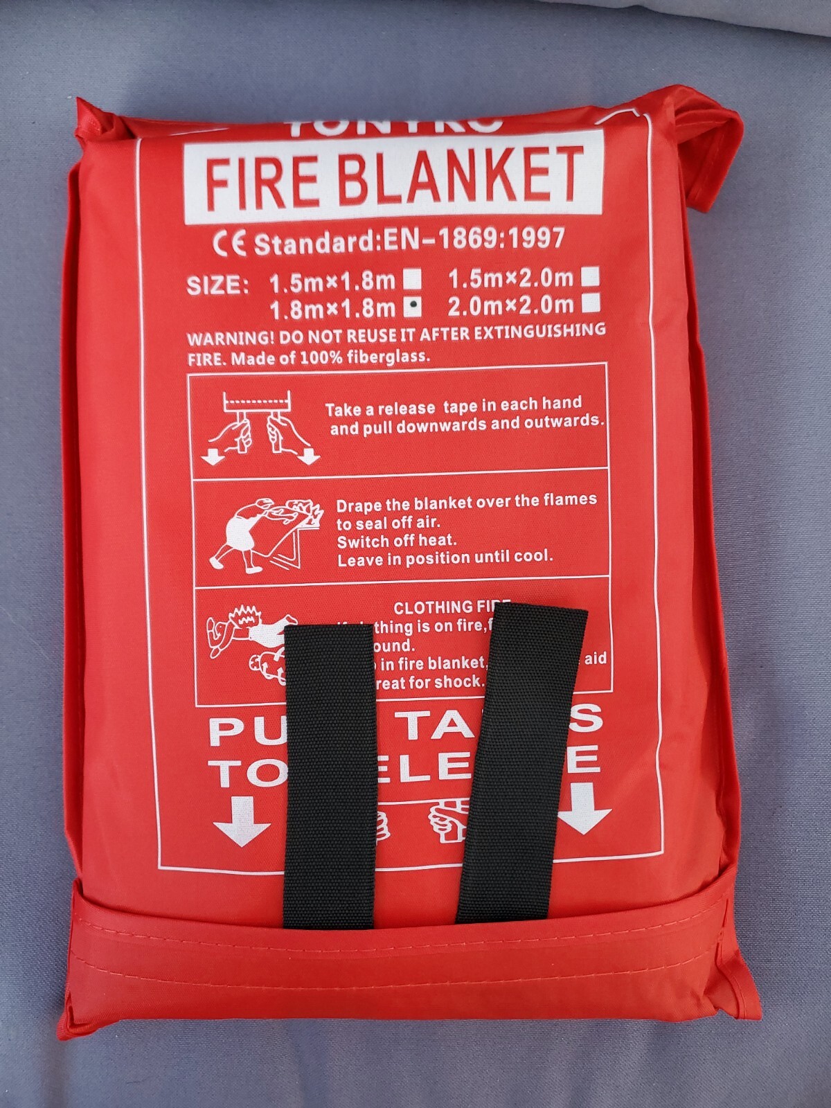 TONYKO Premium Fire Blanket 1.8x 1.8 Metre /