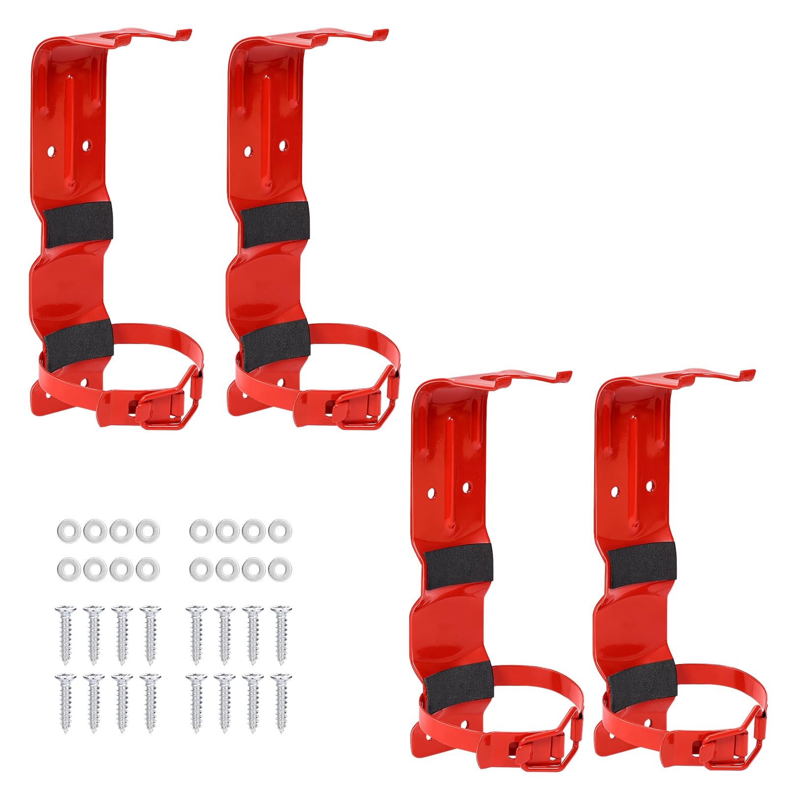 4 PCS Fire Extinguisher Mount 2.5LB Bracket Home Car Truck RV Holder Red