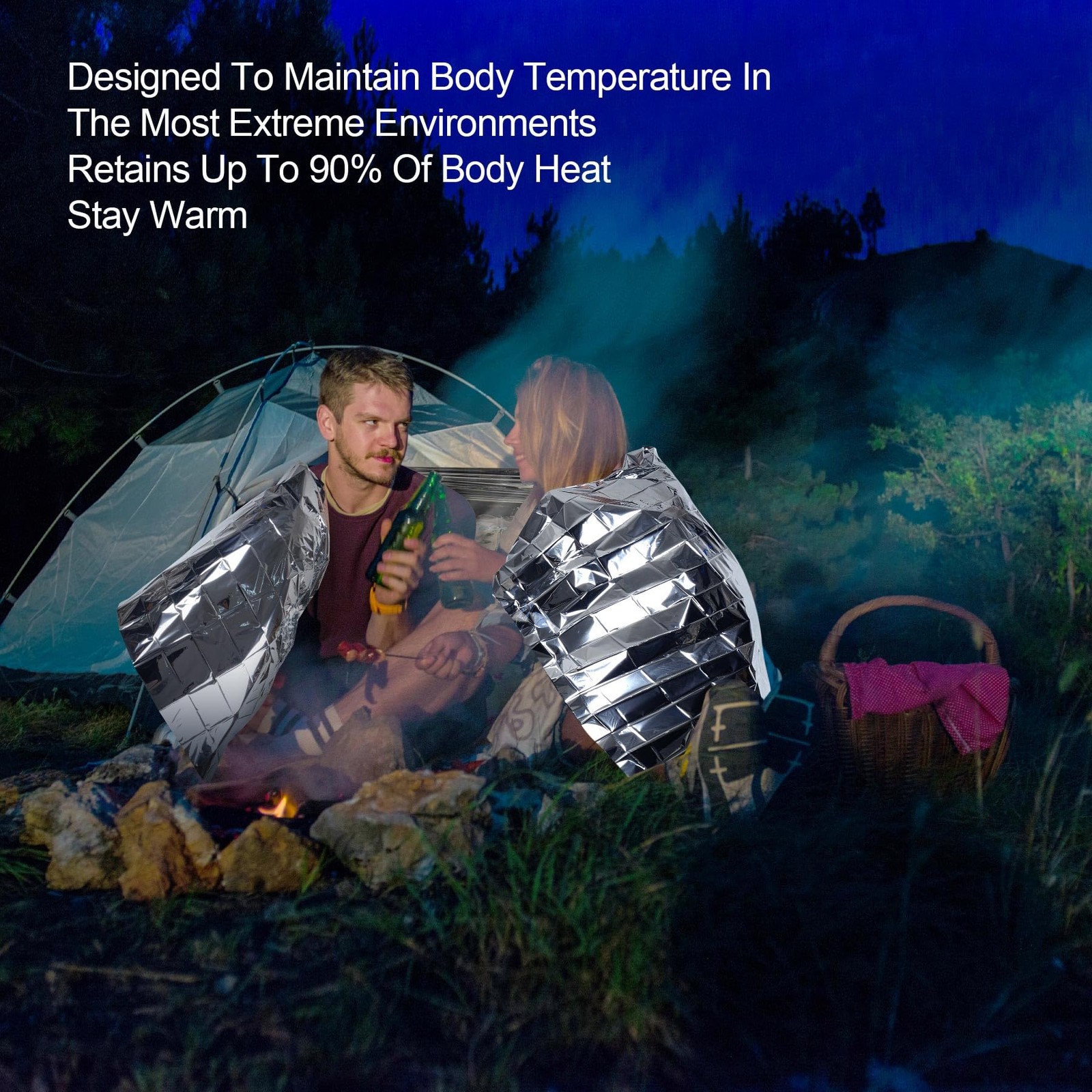 9 Pack Emergency Blankets, Outdoor Survival Emergency Insulated Gear, Mylar T…