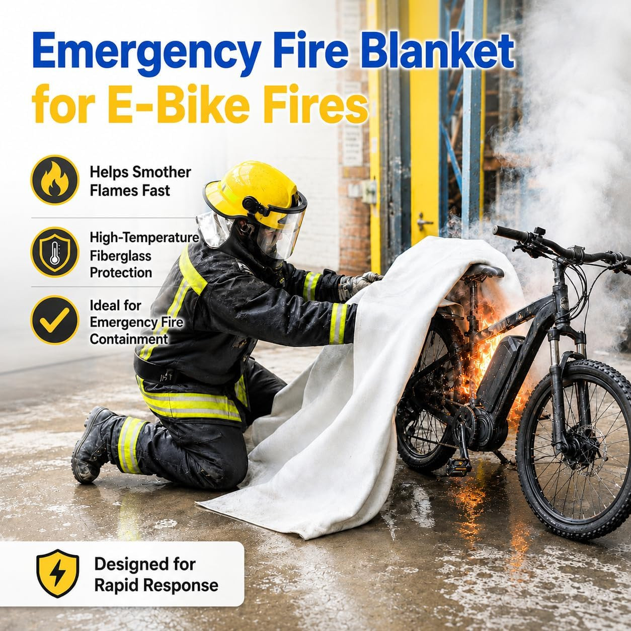 Large Fire Blanket for Home and Kitchen, 6 Ft X 8 Ft Fiberglass Welding Blanket