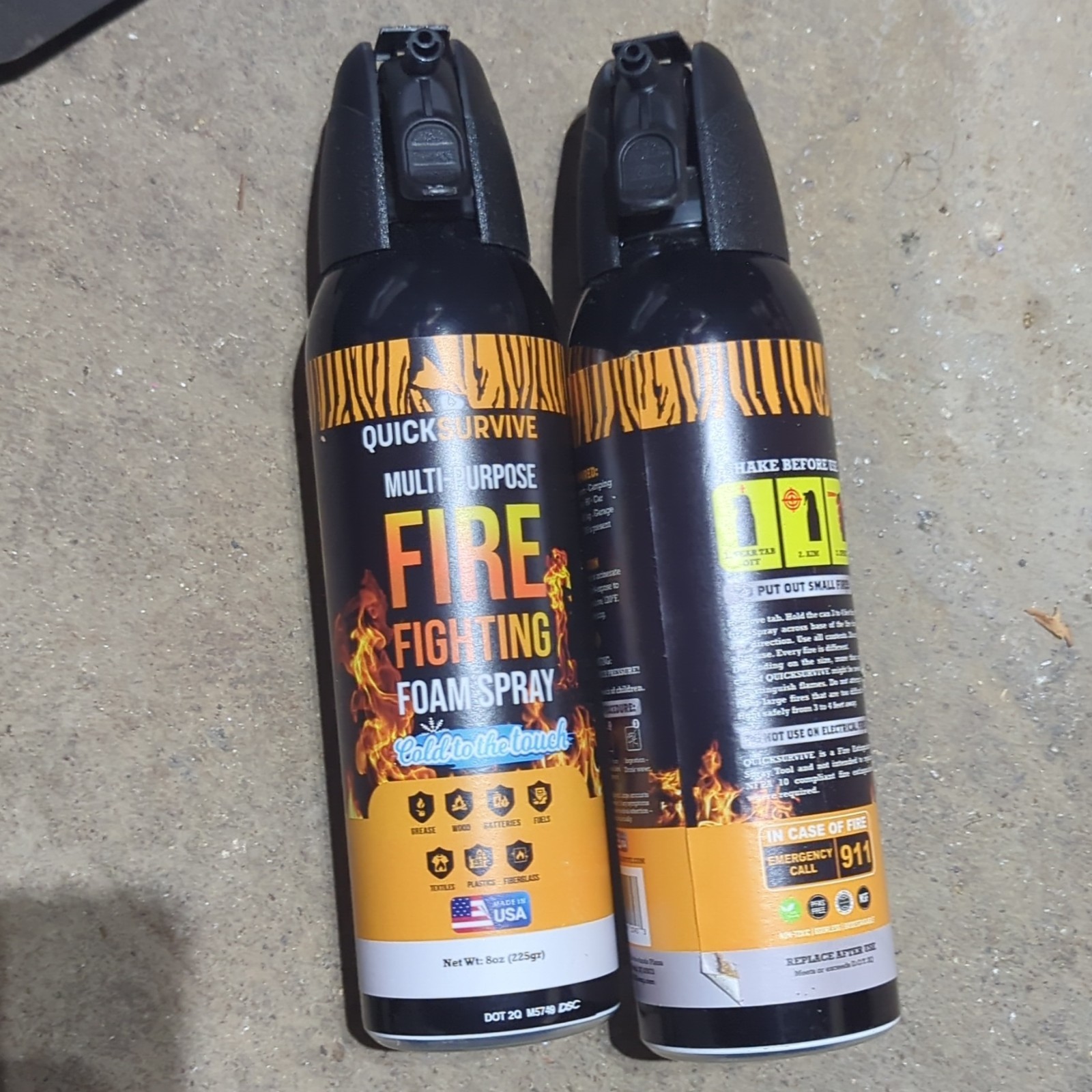 2 of QuickSurvive Multi-Purpose Fire Fighting Foam Spray Fire Extinguisher