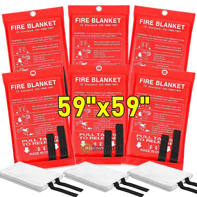 Fire Blanket 2-6PCS – XX-Large Fire Suppression Blanket Home Prepared 59”x59”