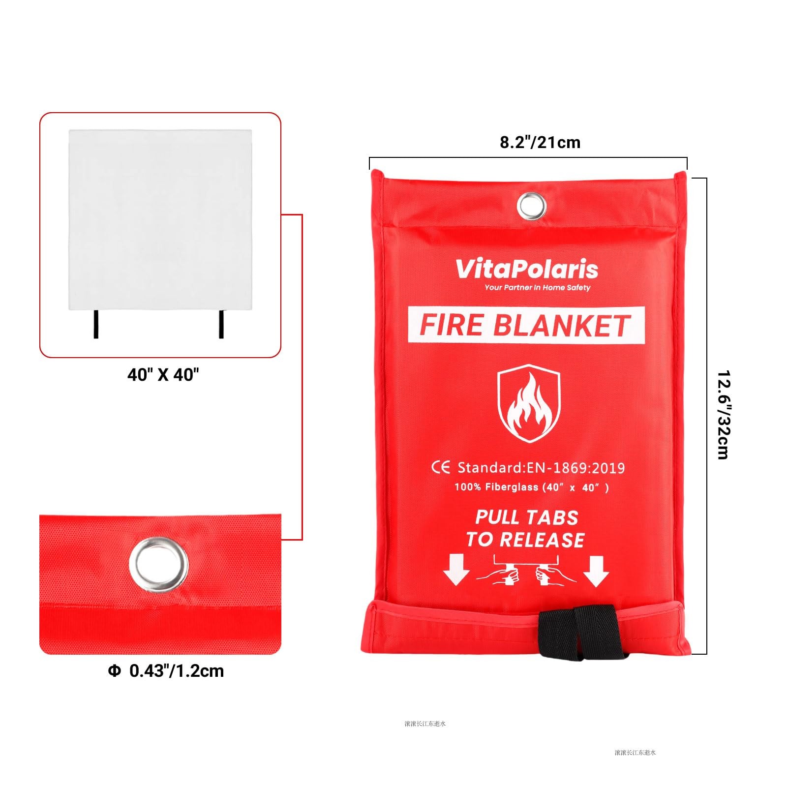 Heavy-Duty Emergency Fire Blanket, 2 Pack Fireproof Fiberglass Blanket for Kitc