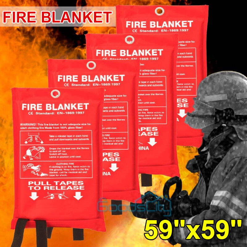 Fire Extinguishing Blanket 2-6Pack – Fiberglass Emergency Home Retardant 59″x59″