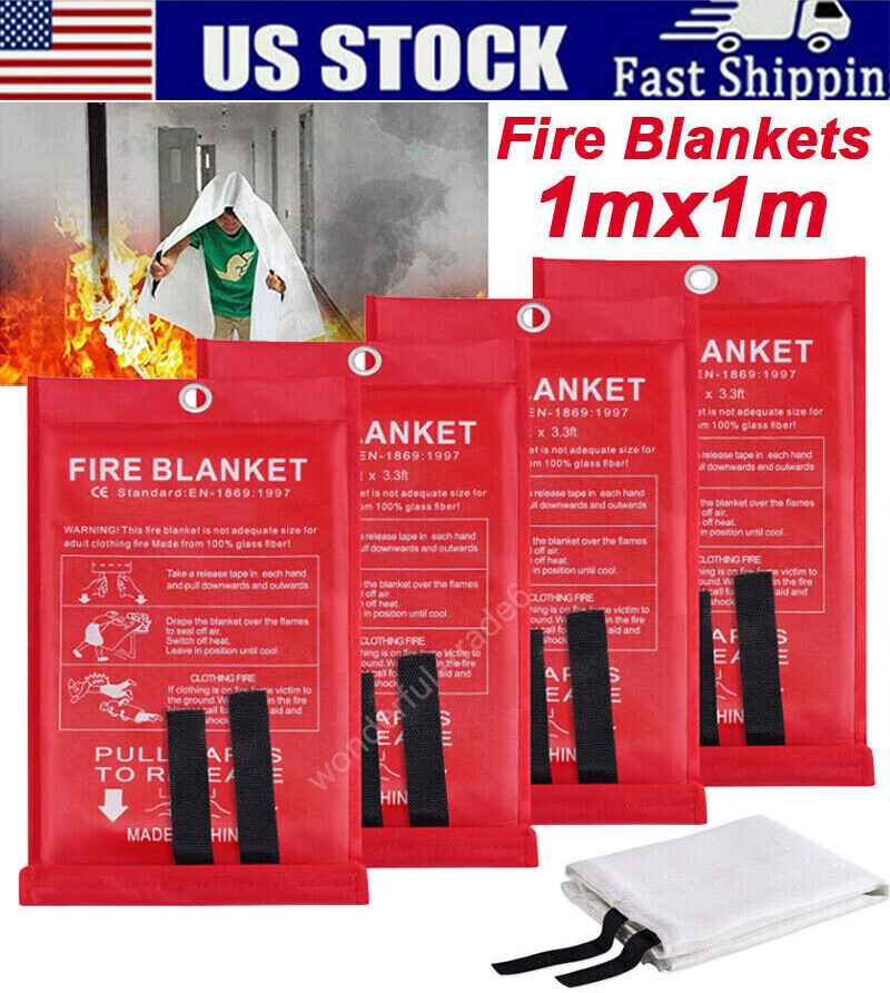 Emergency Fire Blanket Fiberglass Suppression Flame Retardant Home Fire Blanket
