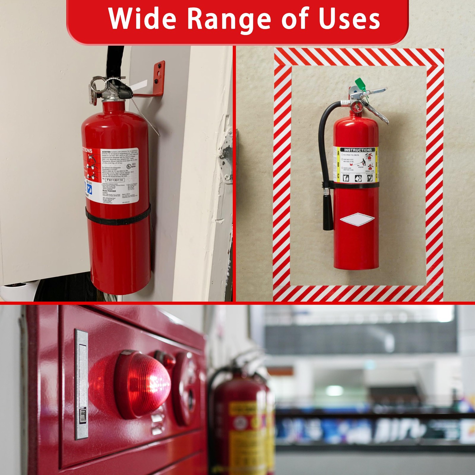 8 PCS Heavy Duty 3Hole Fire Extinguisher Mount Bracket Durable 20lb Hook
