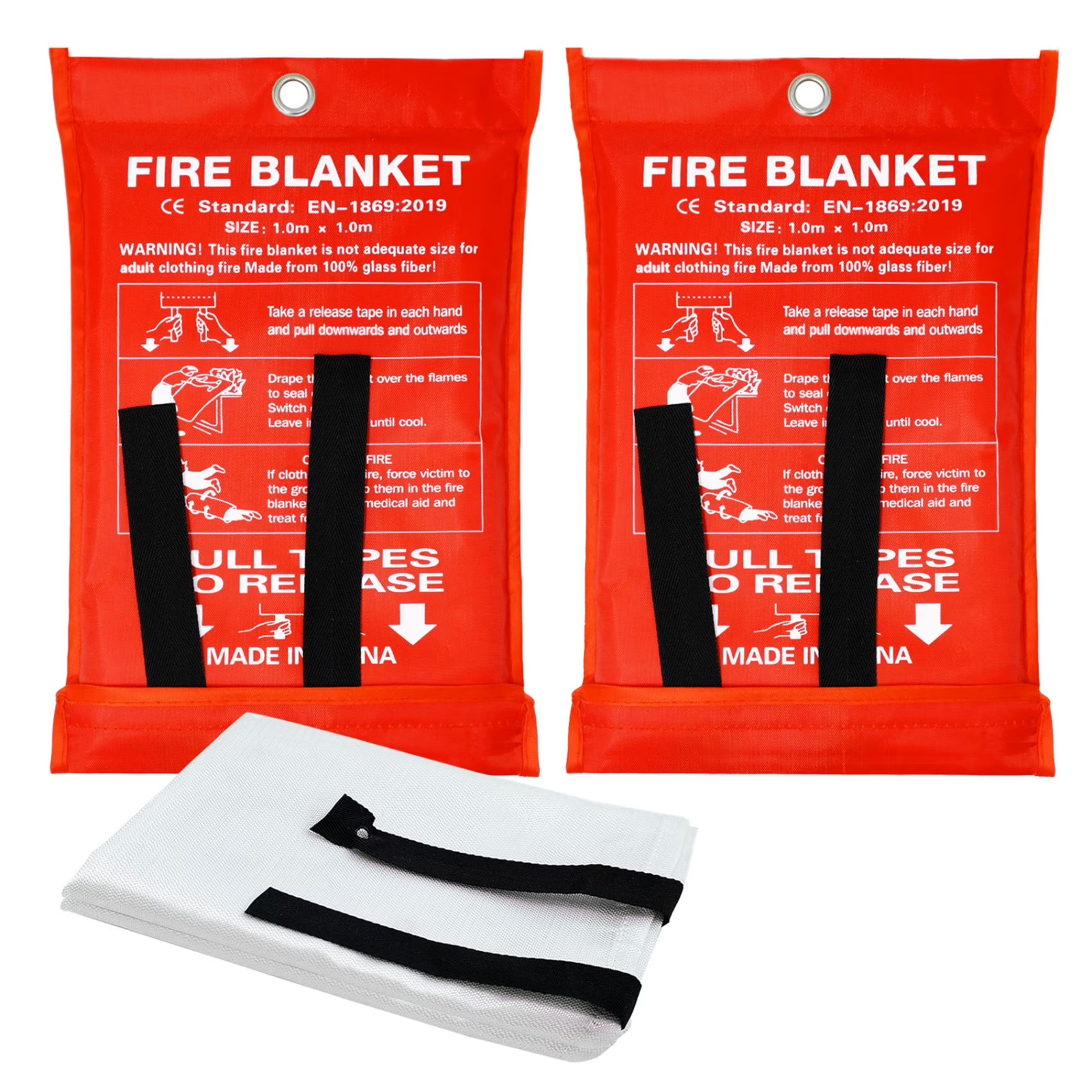 2 Pack – Fire Blankets Emergency for Home and Kitchen 40″ x 40″- Fast Shipping