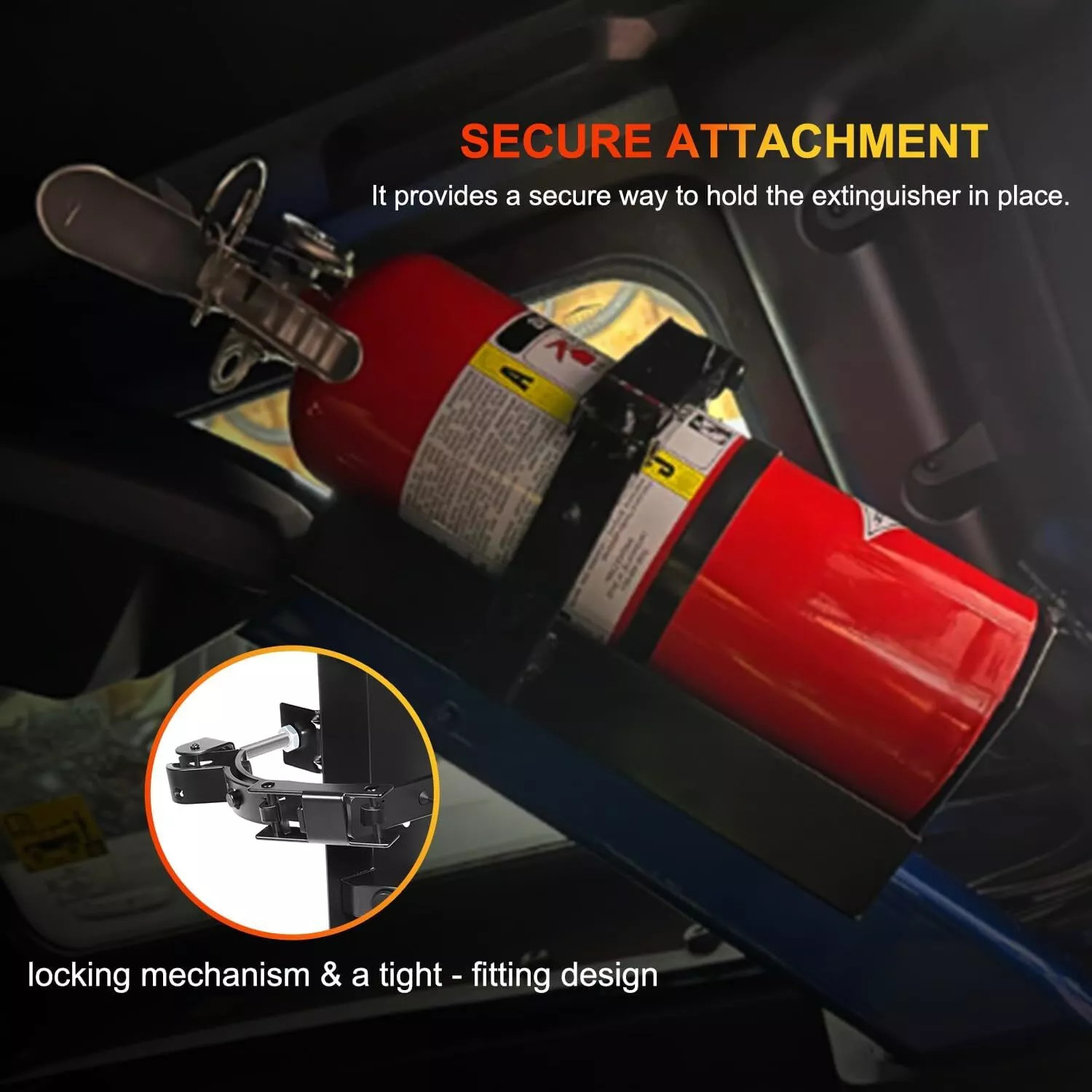 Fire Extinguisher Vehicle Bracket Mount for 10lb Dry and/or 5lb Co2 for 809