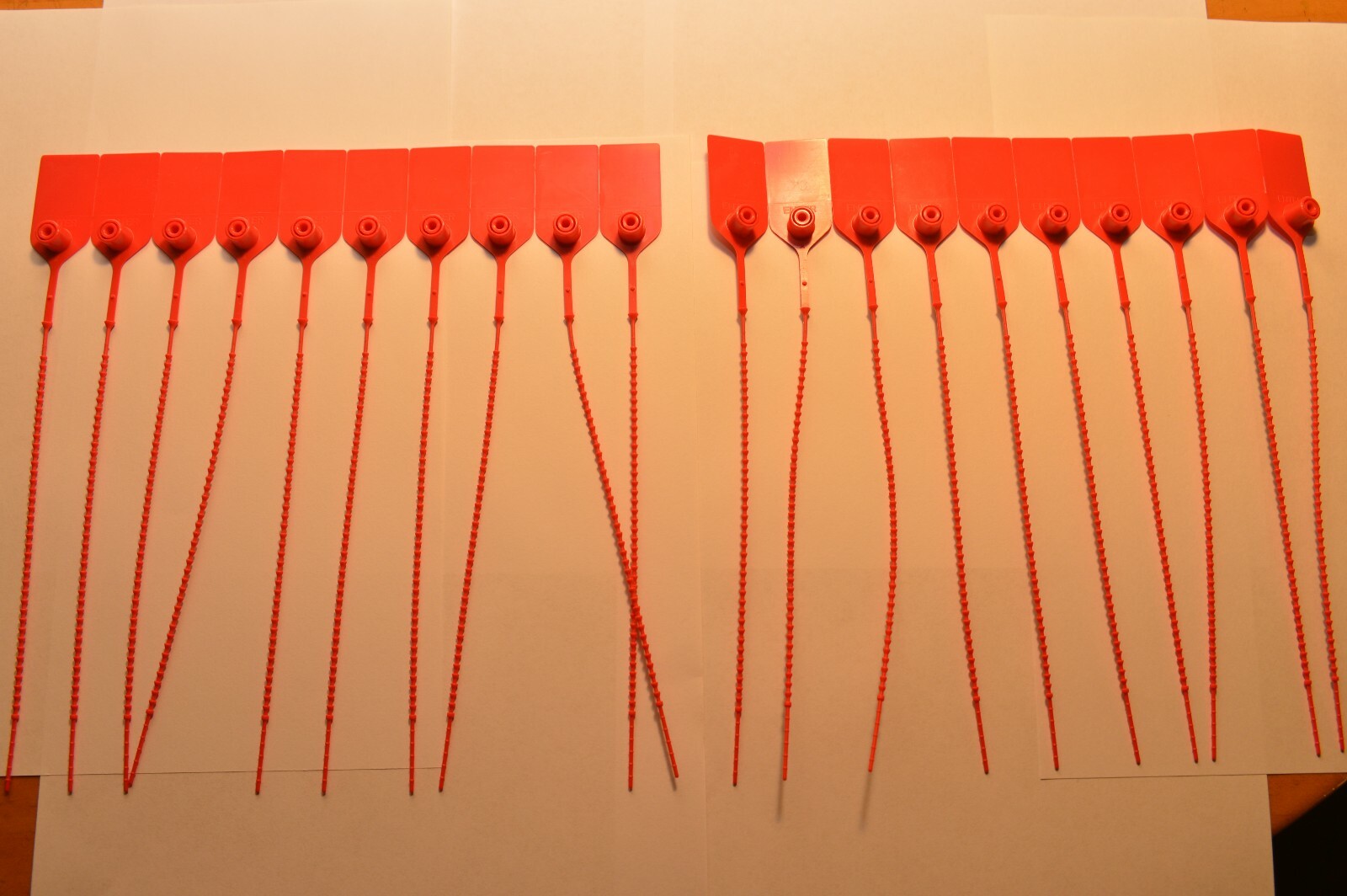 20 FIRE EXTINGUISHER TAMPER PROOF “FLAG” SAFETY SEALS (RED) U.L. APPROVED