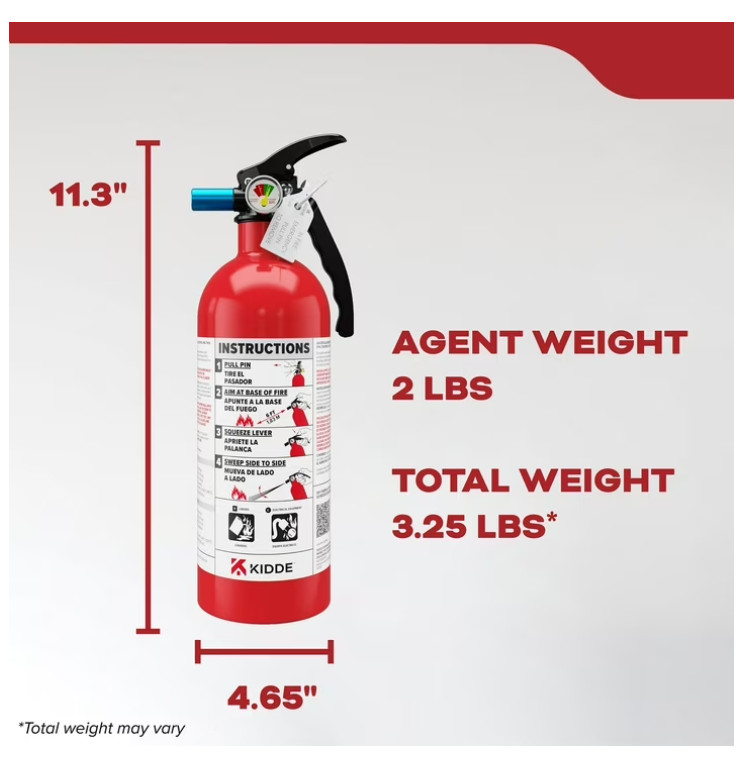 (2 pack) Kidde Fire Extinguisher for Vehicles, Single-Use, Dry Chemical, 5BC, St