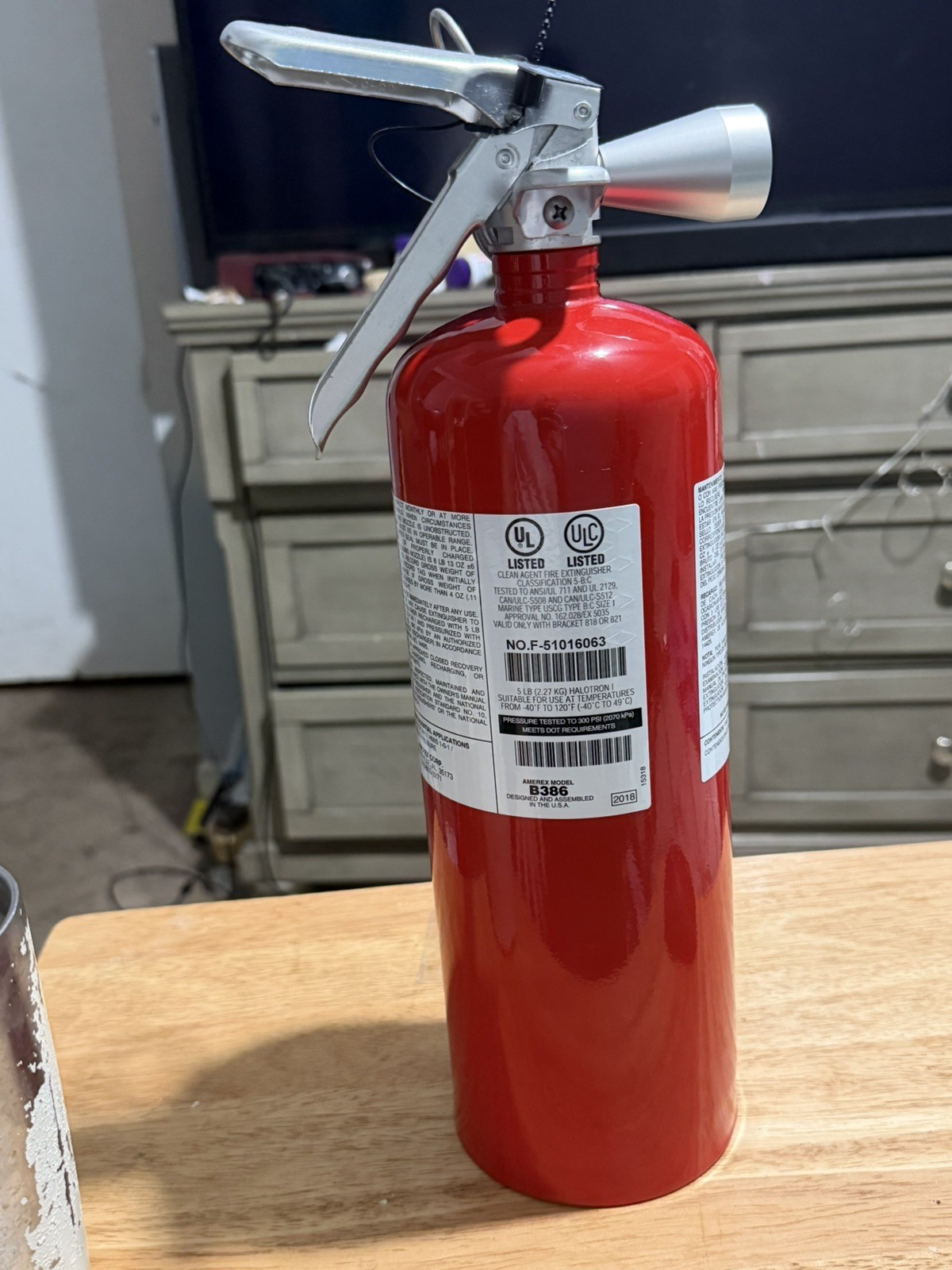 Clean Agent Fire Extinguisher -Halotron 5lb – excellent condition