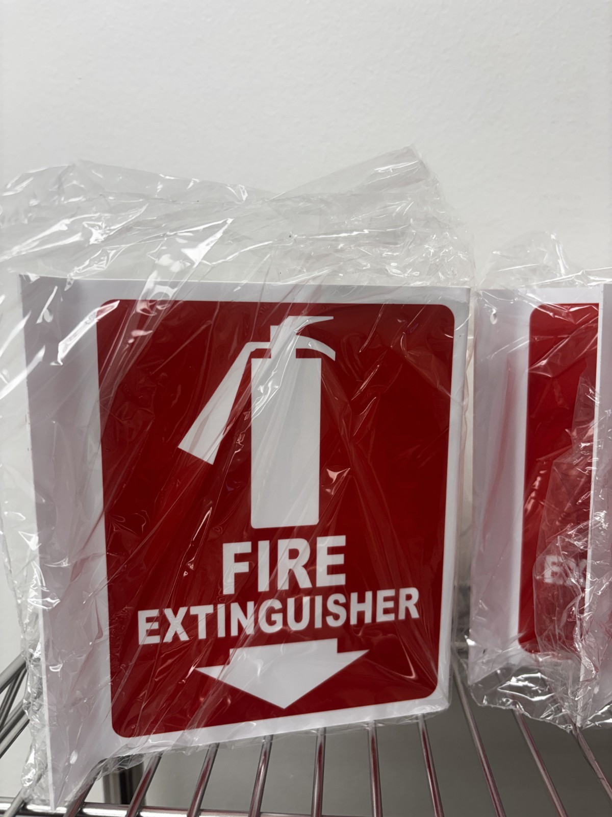 Set of Fire Extinguisher Signs (5) & Pack of Record Tags (1)