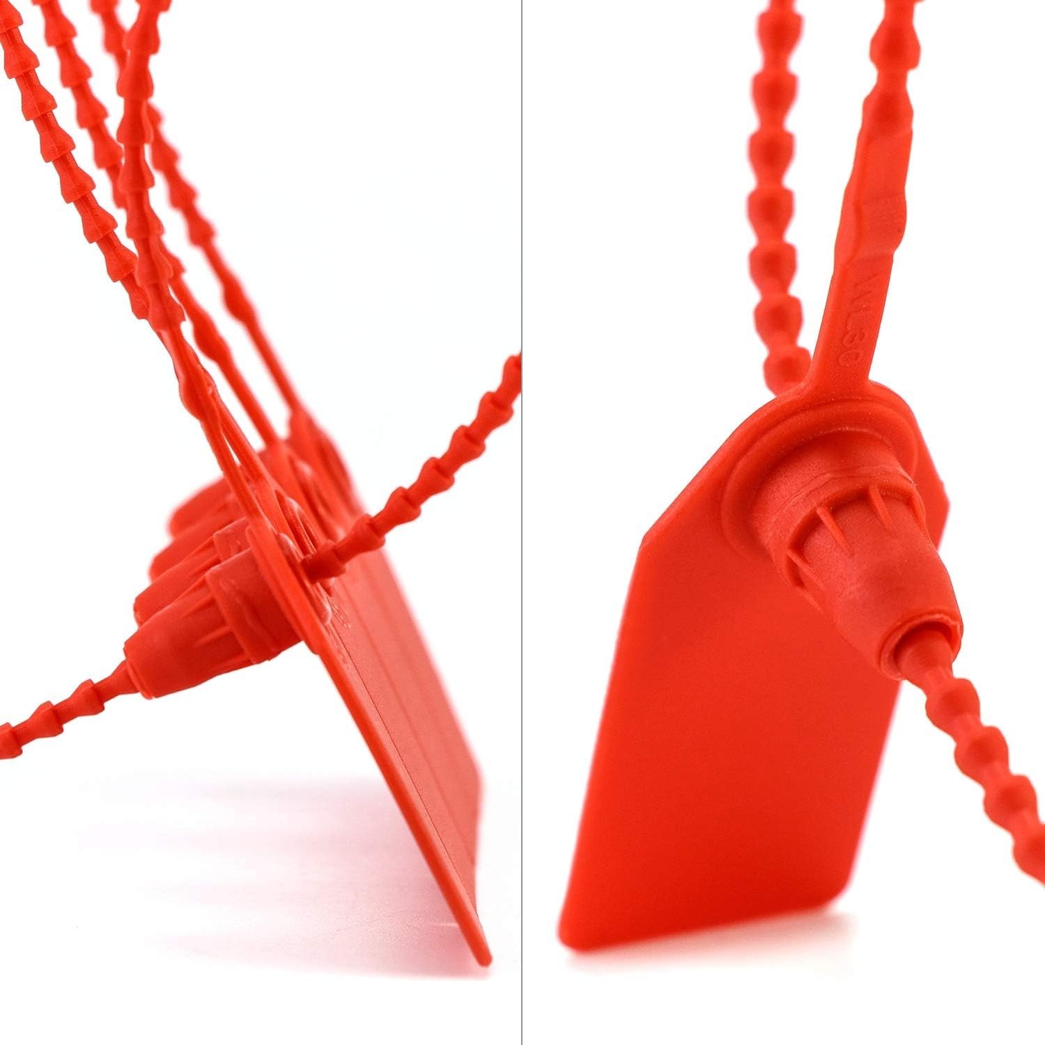 100Pcs Red Tamper Seals – Self-Locking Security Zip Ties for Fire Safety