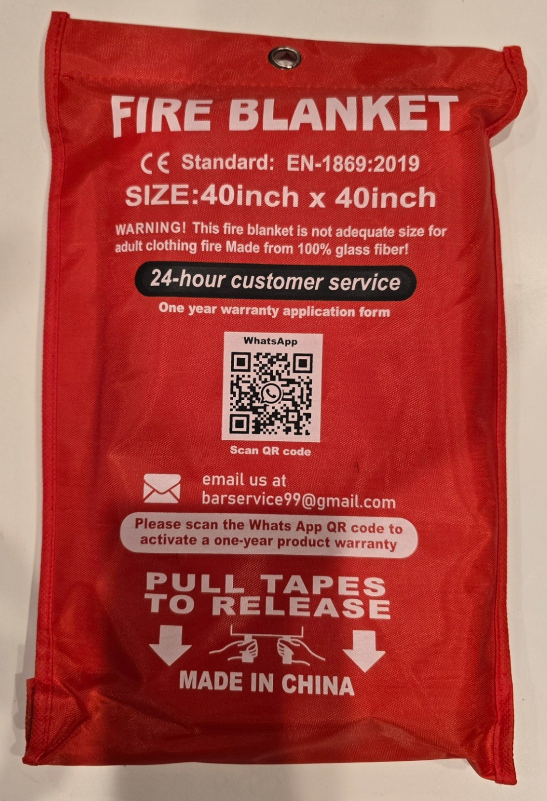 Lot of 2 FIVEMAN Emergency Fire Blanket – 40×40 inch Blanket, 2 Pairs of Gloves+