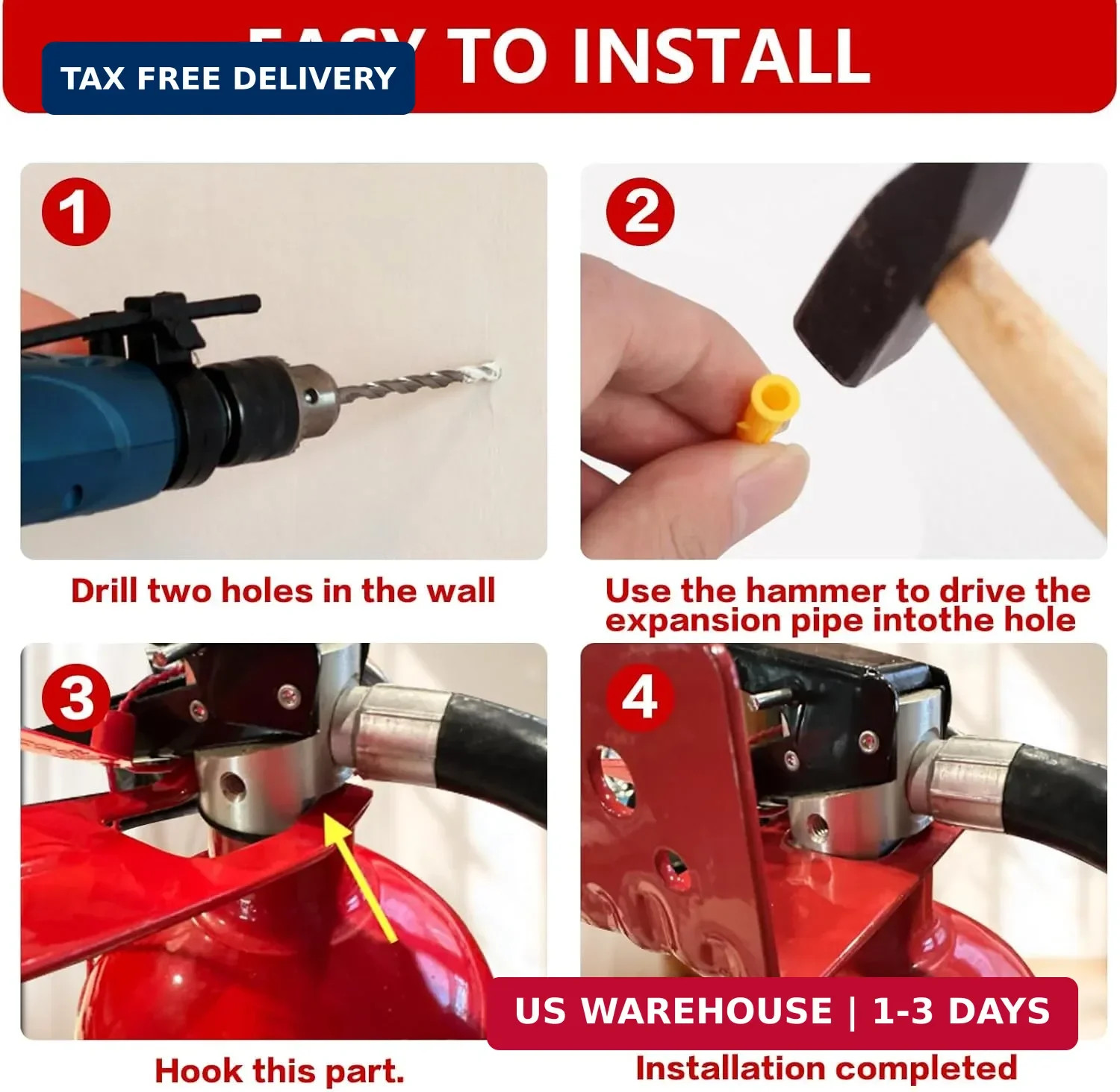 Fire Extinguisher Mounts & Brackets,4 Pack Fire Extinguisher Brackets and Holder