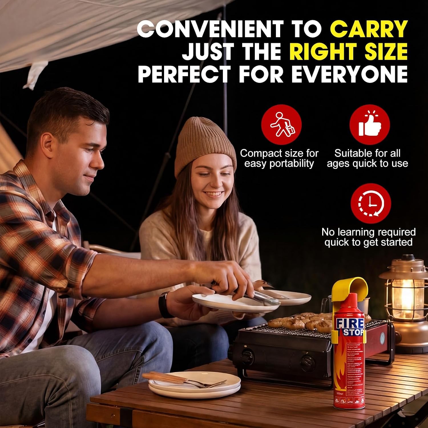 2/4-Pack Fire Extinguisher with Mount Brackets，Portable for Home Kitchen Car Boa