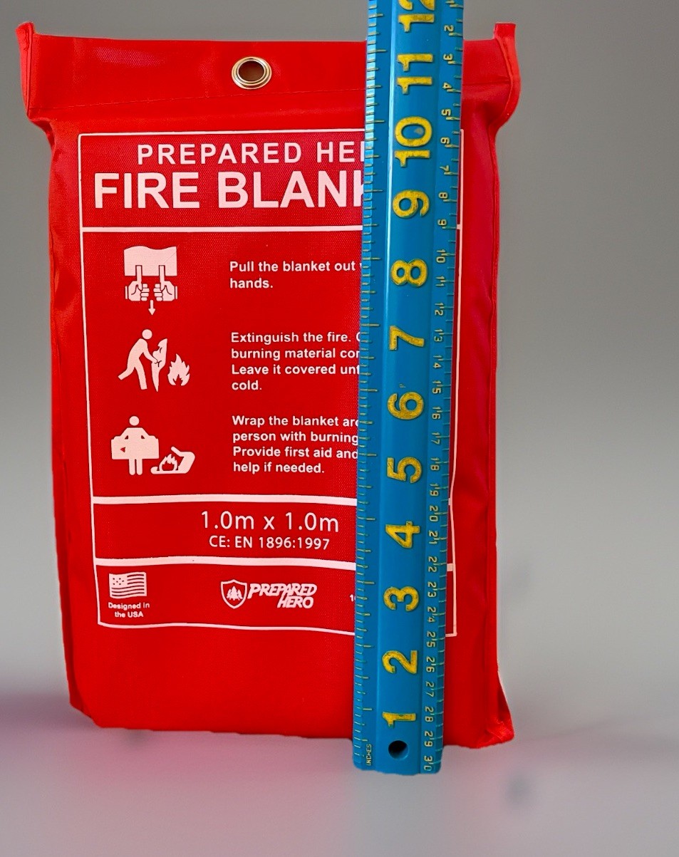 PREPARED HERO Fire Blanket 39″×39″ Fiberglass Home Emergency Safety (2 Pack) NEW