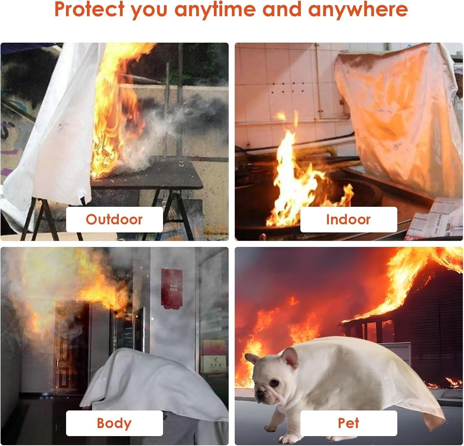 Emergency Fire Blanket Home & Kitchen Fiberglass Fire Suppression Blanket Great