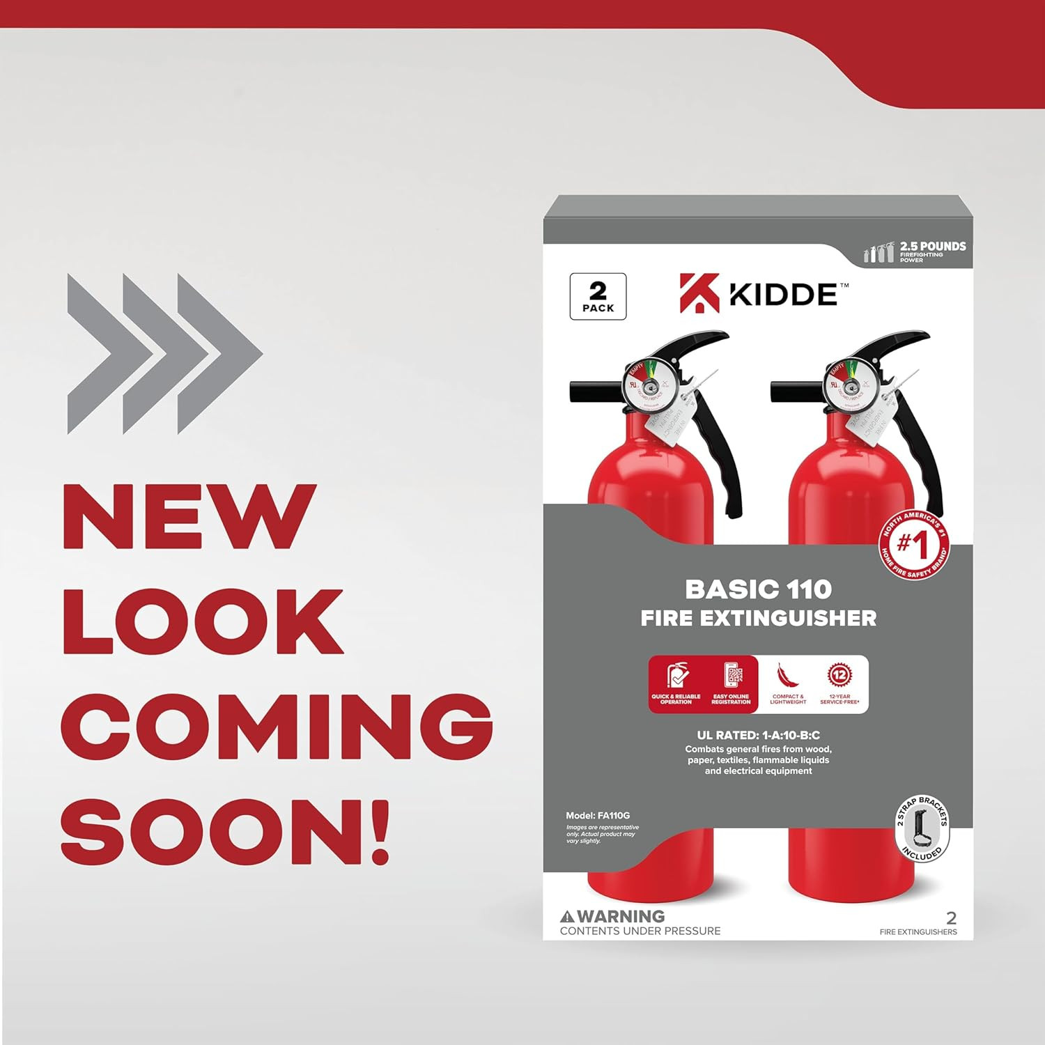 Multi Purpose Fire Extinguisher for Home, Office, Dorm, Residential, 1A10BC, 2 P