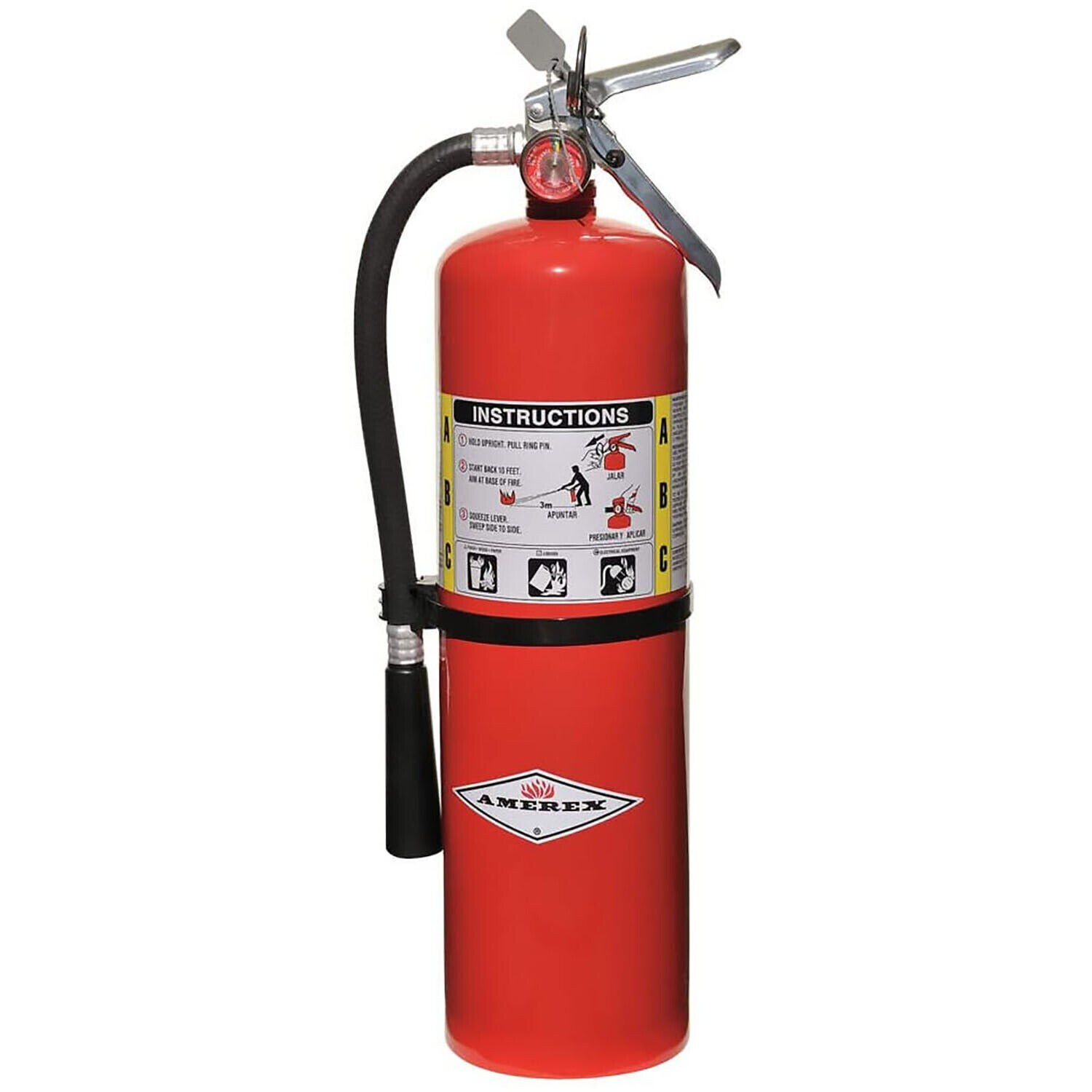 Amerex B456 10LB ABC Dry Chemical Fire Extinguisher with Aluminum Valve, 10