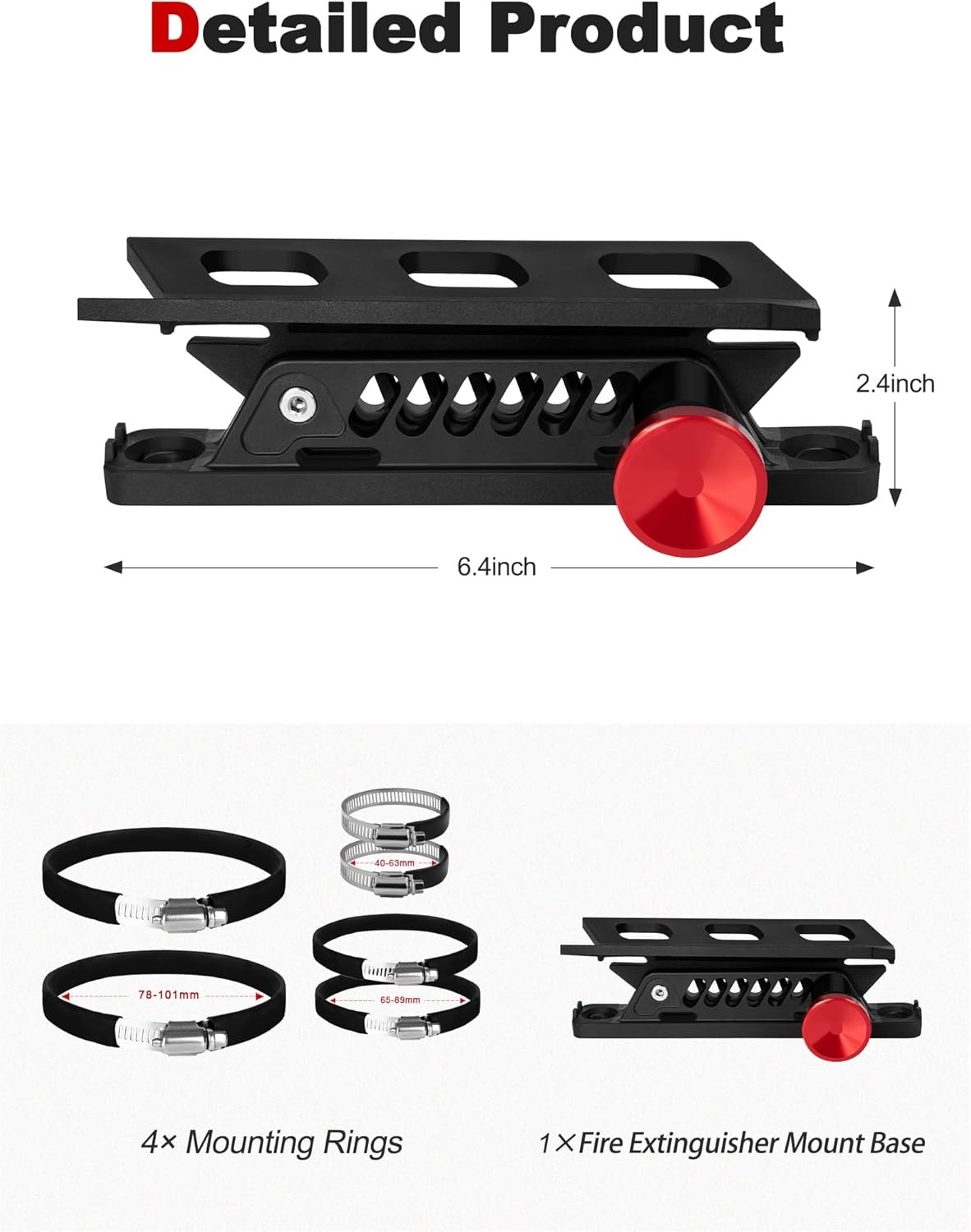 Quick Release Fire Extinguisher Mount Fits Jeep Wrangler Polaris RZR Can-Am UTV