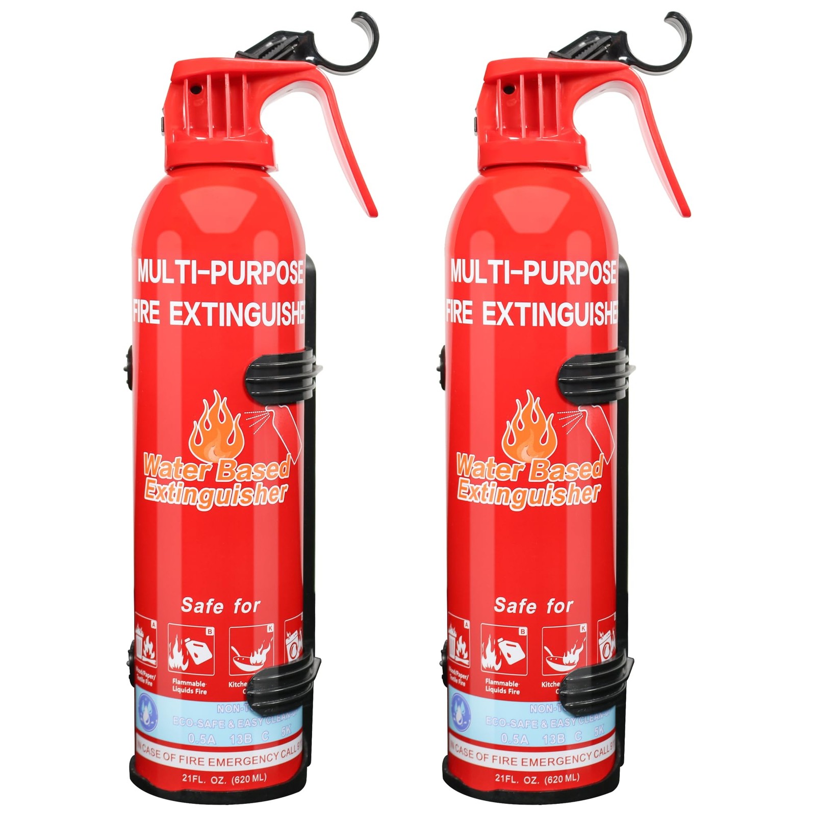 Fire Extinguisher for Home with Mount, 2 Pack Upgraded 8-in-1 Portable Fire E…