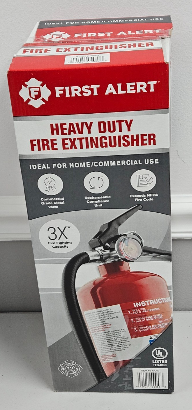First Alert Heavy Duty Fire Extinguisher Professional Commercial Grade FE3A40GR
