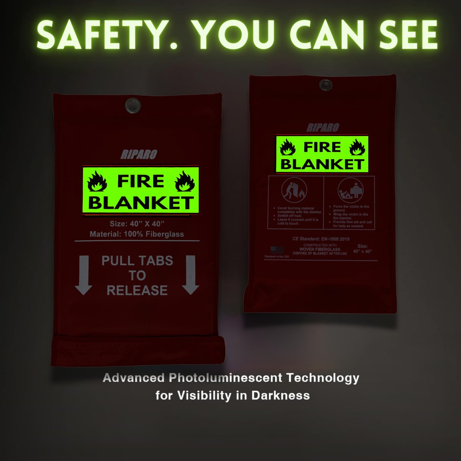 Riparo Emergency Fire Blanket for Home and Kitchen – Fire Suppression Blanket…