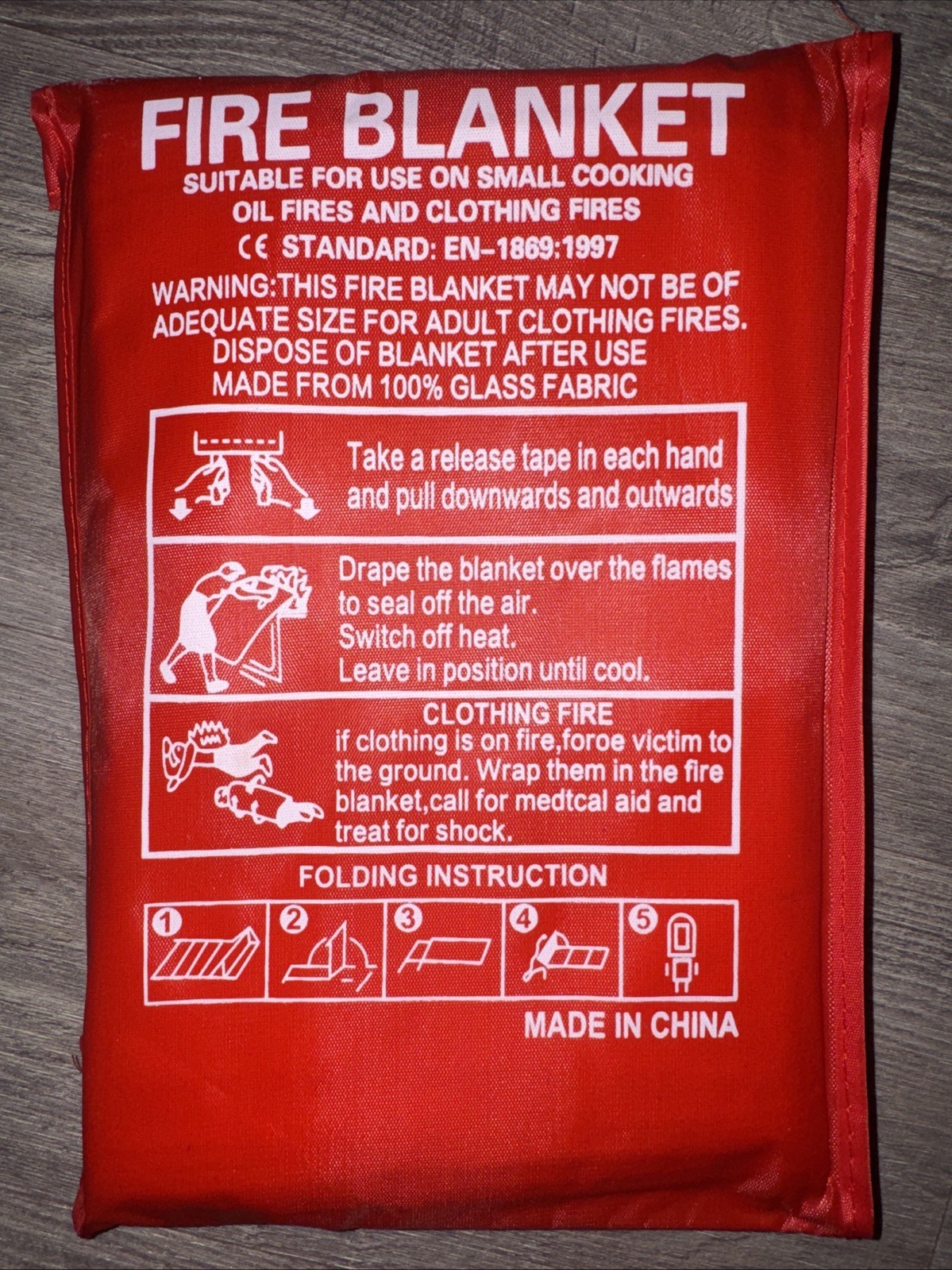 Fire Blanket Emergency Safety Flame Retardant Kitchen Home
