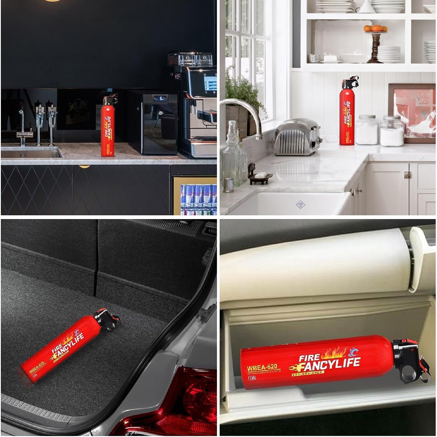 FancyLife Fire Extinguisher for Home Kitchen Car Vehicle Non-Toxic Water-Based