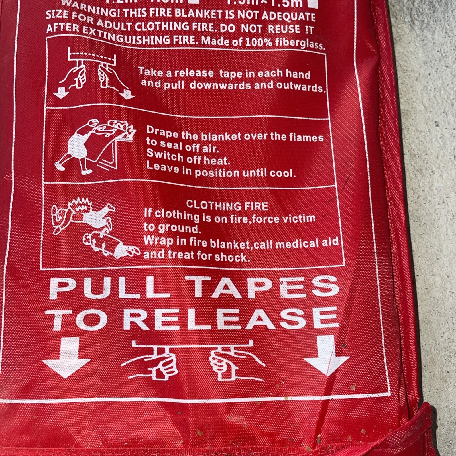 Tonyko Premium Fire Blanket 1.2 M X 1.2M 1869:1997 Home Office Emergency New