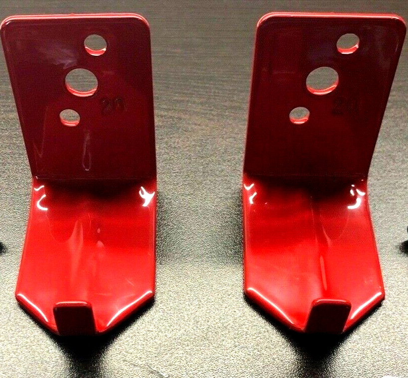 2-NEW HOOK STYLE WALL MOUNT 20# SIZE FIRE EXTINGUISHER UNIVERSAL BRACKET…NEW