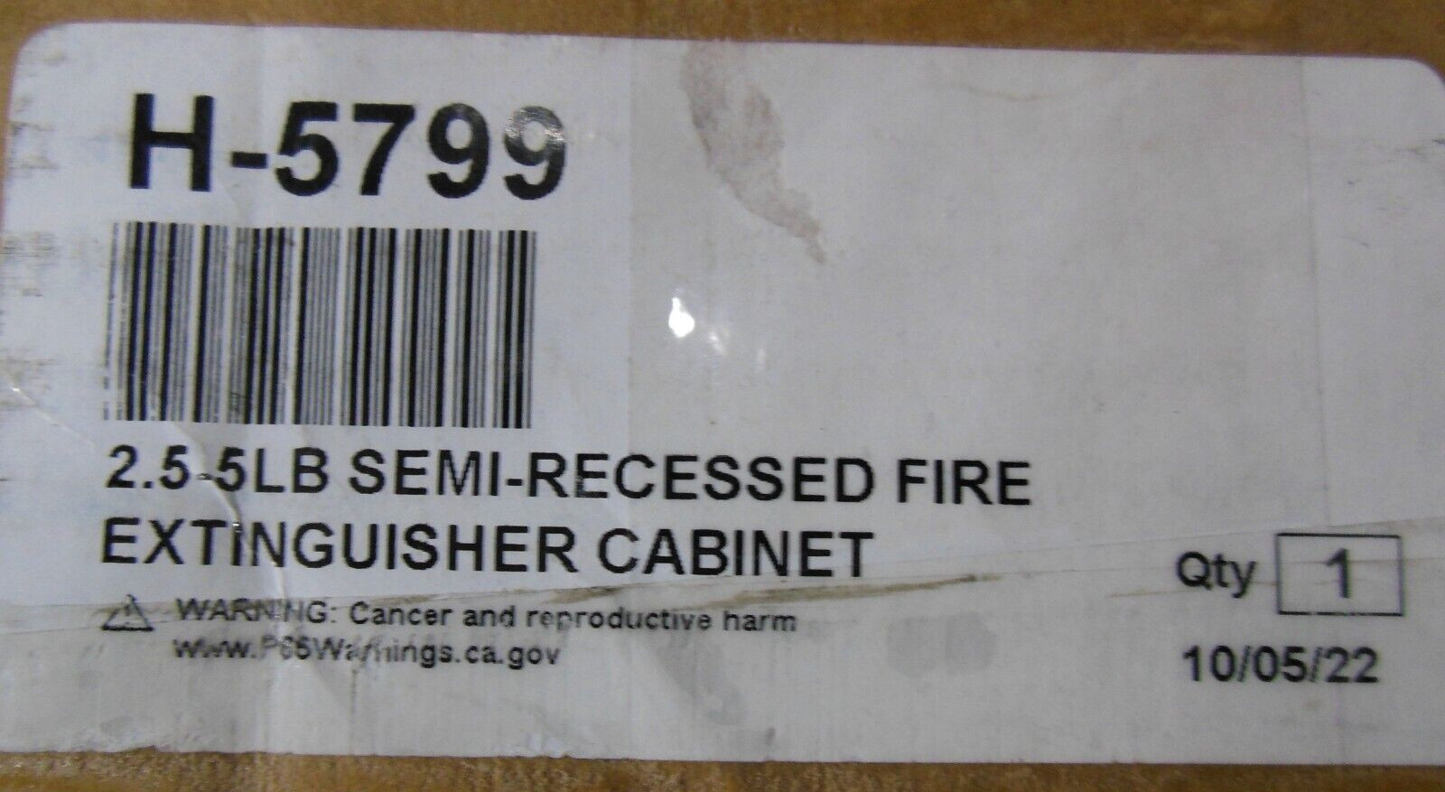 ULINE FIRE EXTINGUISHER CABINET H-5799 2.5-5 LB