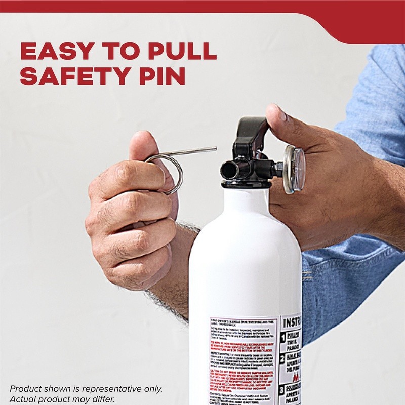 Home Fire Extinguisher 5BC Class B C Metal Construct Easy Mount UL Listed New