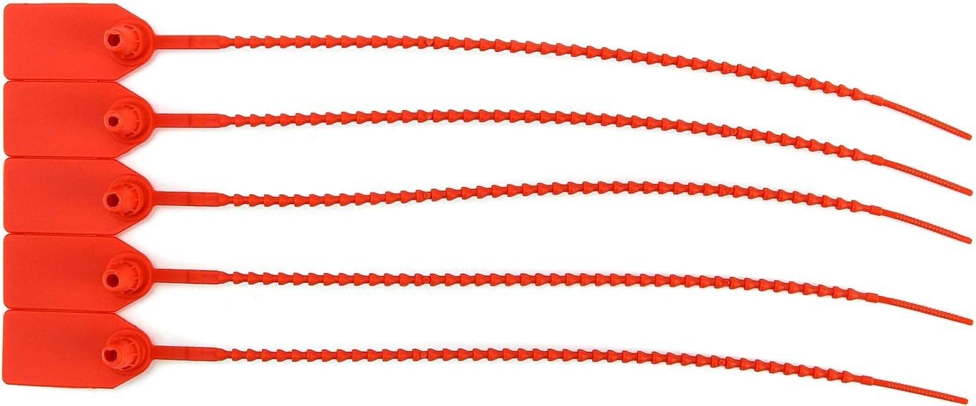 100Pcs Red Tamper Seals – Self-Locking Security Zip Ties for Fire Safety